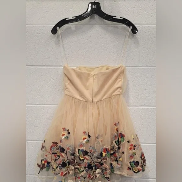 NWT Nikita Mhaisalkar Beige Beaded Embroidered Dress Size 4 ANTHROPOLOGIE - Picture 6 of 11